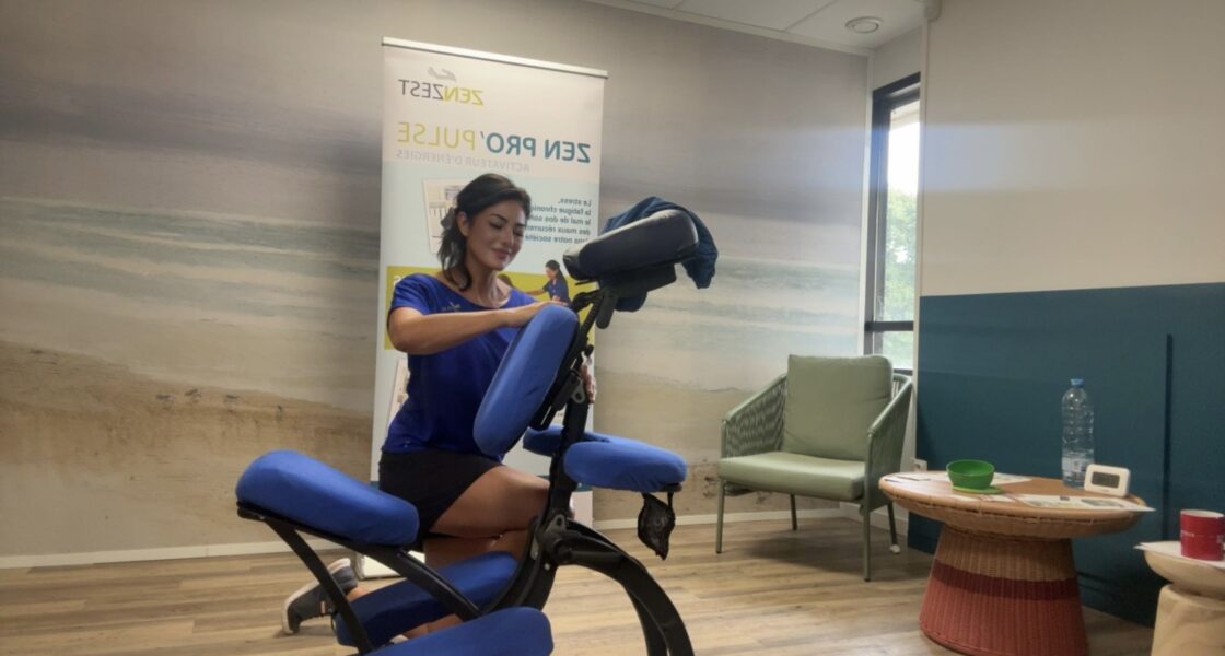 Massage sur chaise, le amma assis